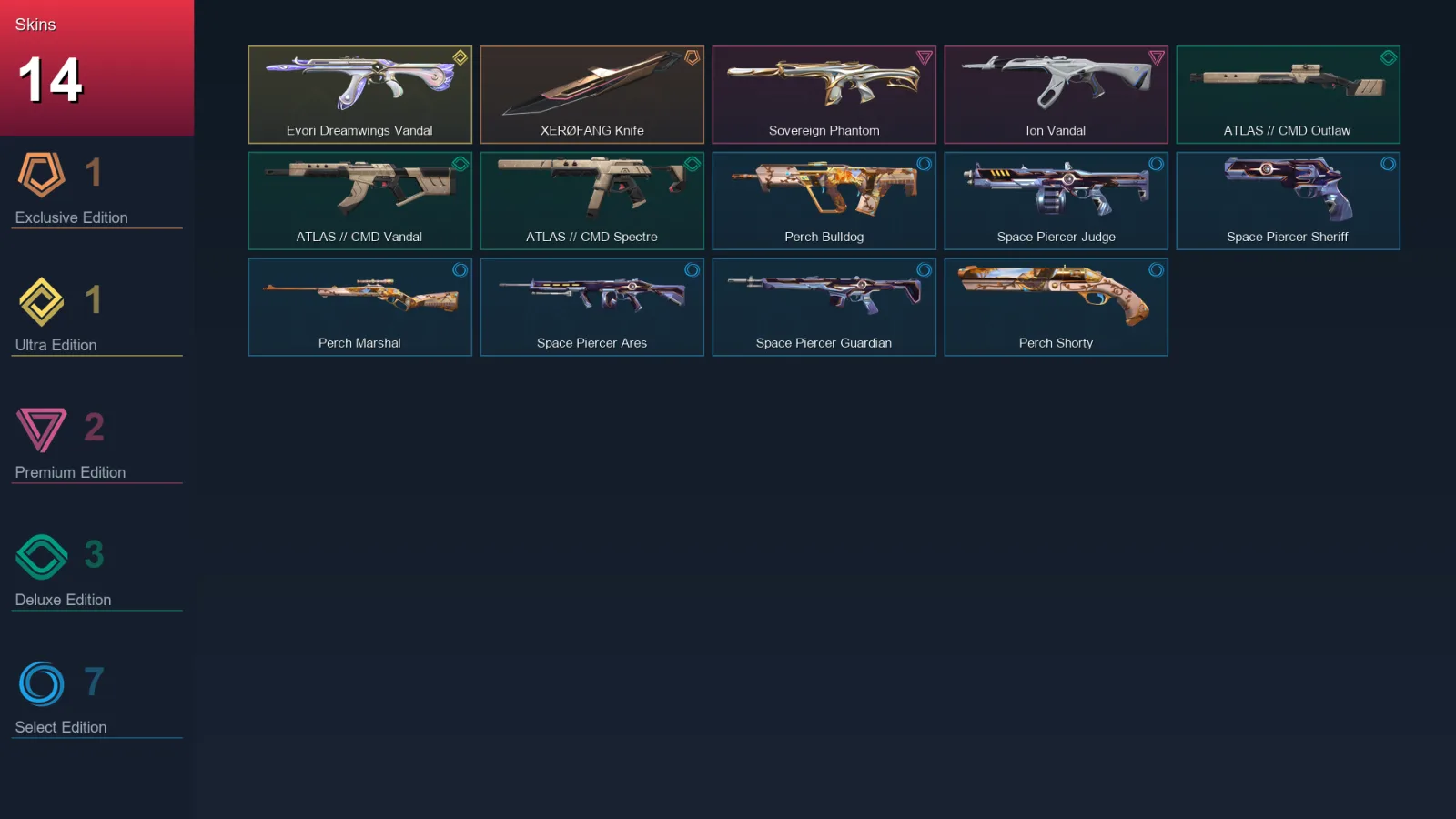 NA | Lv21 | Unranked | 14 Skin | 10 Agent | 10 Buddy