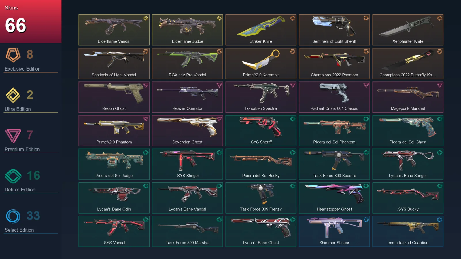 LA | Lv135 | Unranked | 66 Skin | 28 Agent | 84 Buddy — Valorant account