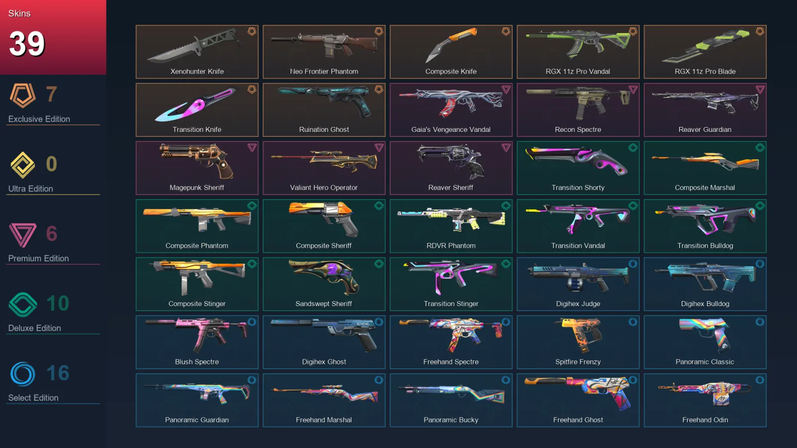 AP | Lv105 | Unranked | 39 Skin | 27 Agent | 48 Buddy