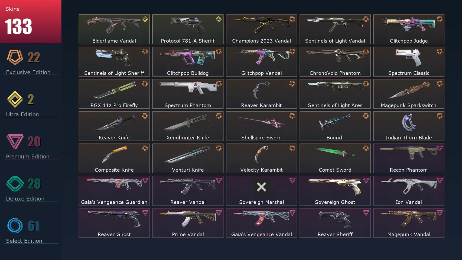 [Valorant] | EU | Level 300 | 27 Agents | 133 Skins — Valorant account