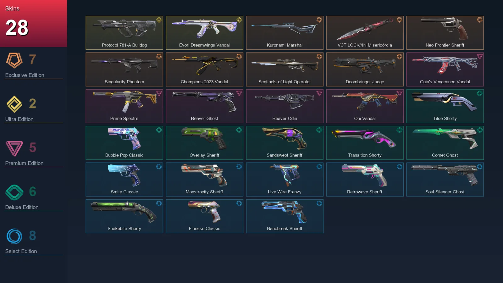 AP | Lv221 | Platinum I | 28 Skin | 26 Agent | 80 Buddy