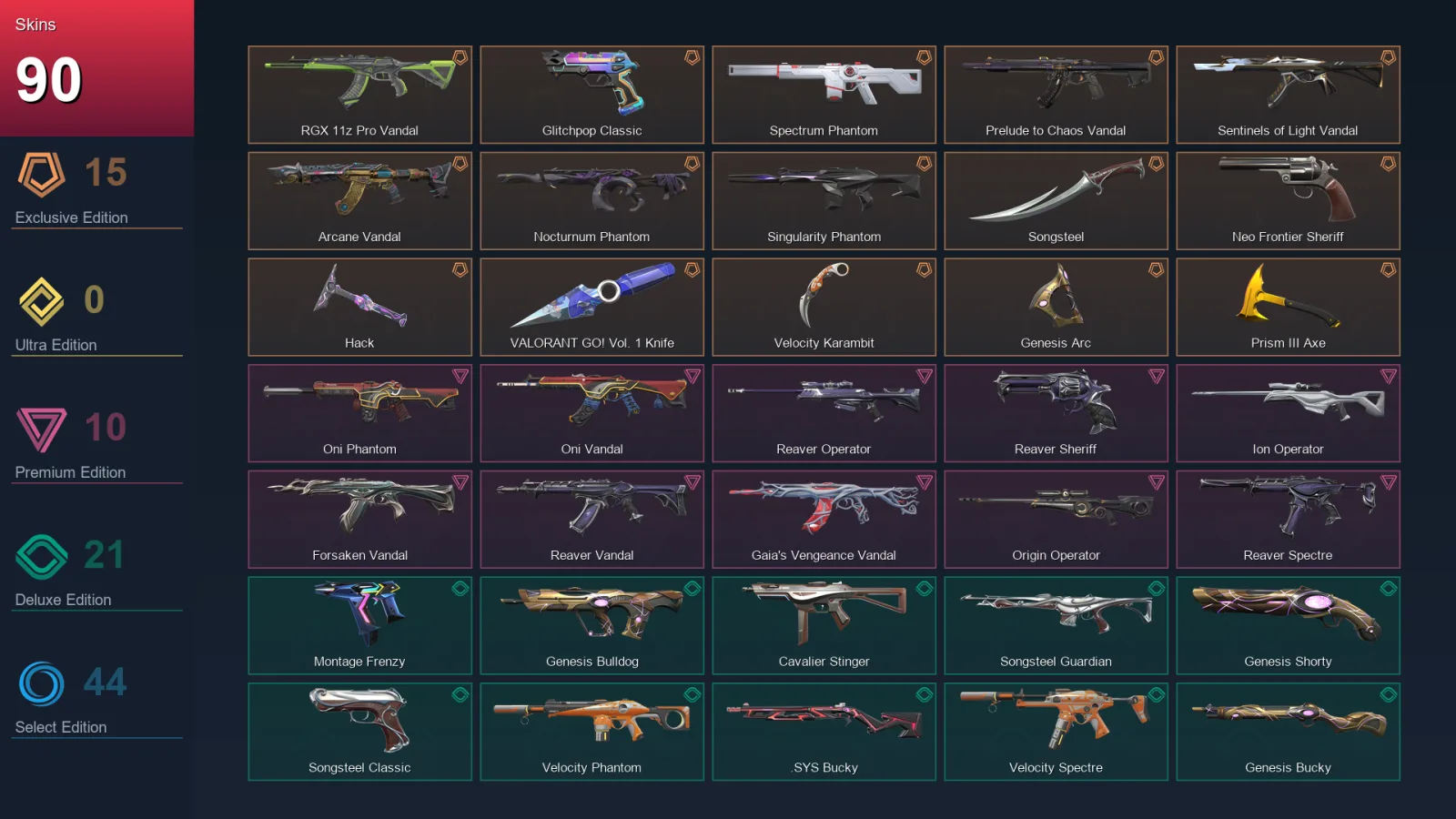 LA | Lv189 | Unranked | 90 Skin | 28 Agent | 111 Buddy — Valorant account