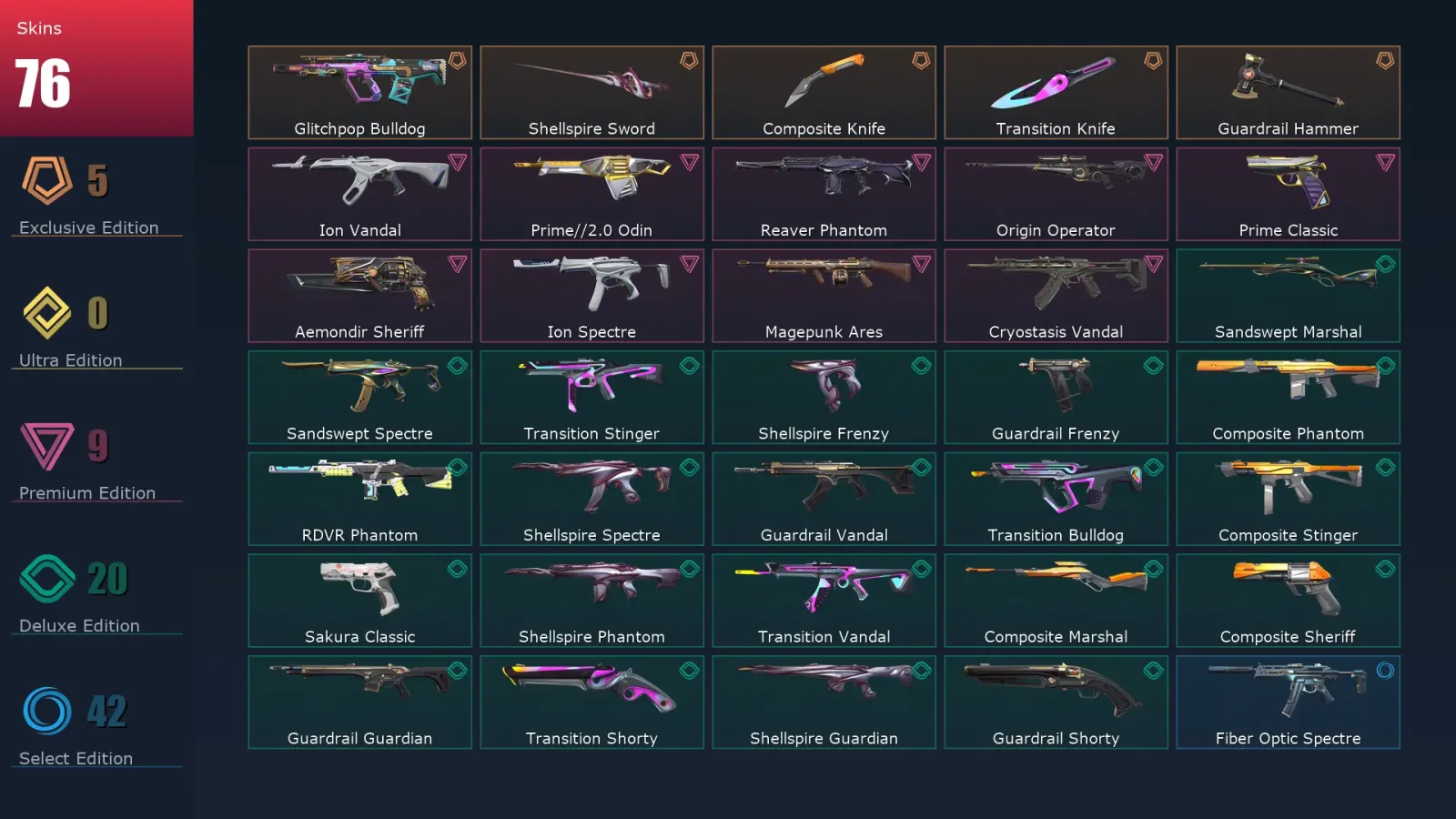 [Valorant] | EU | Level 120 | 27 Agents | 76 Skins — Valorant account