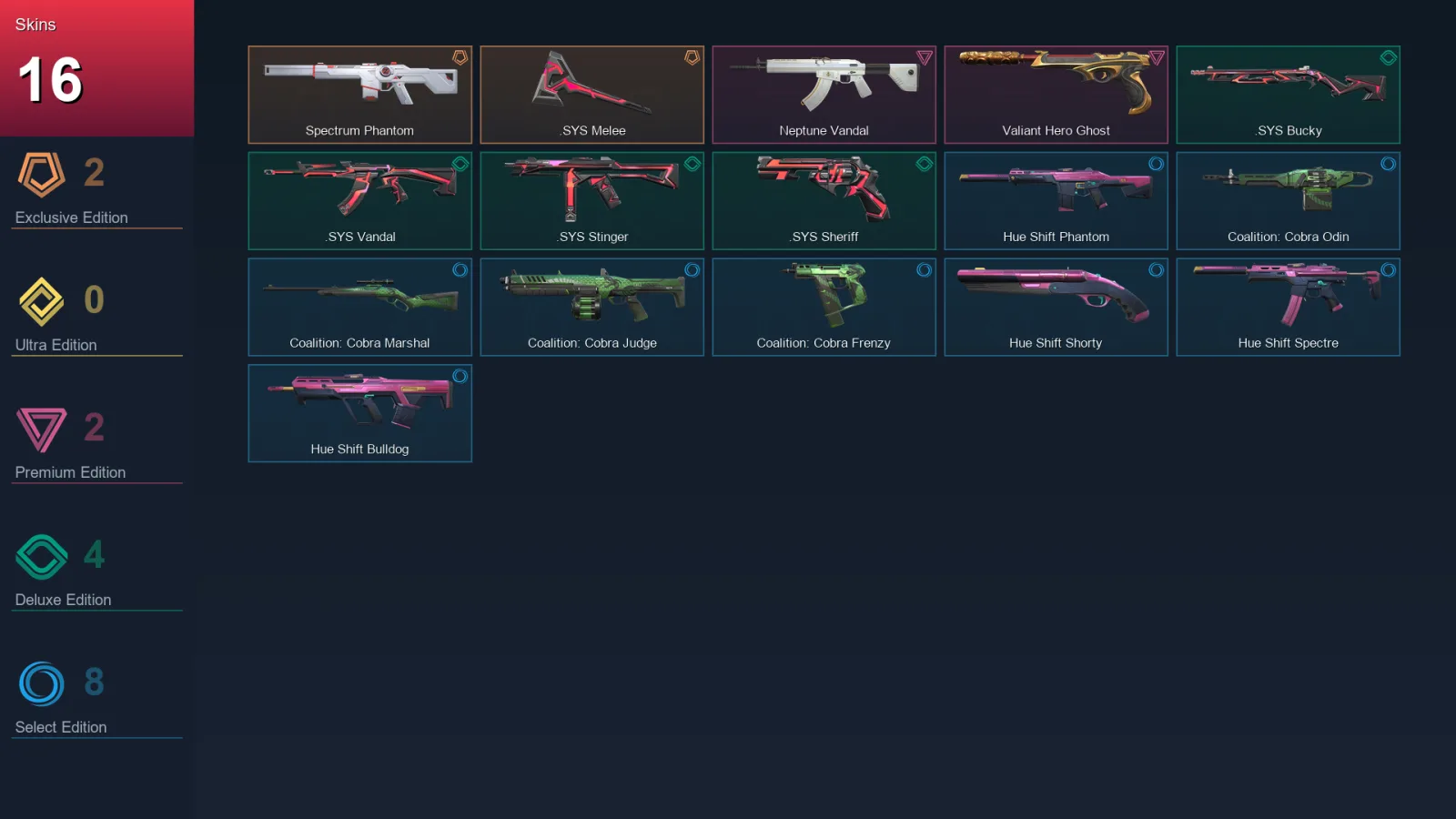 AP | Lv77 | Unranked | 16 Skin | 23 Agent | 42 Buddy