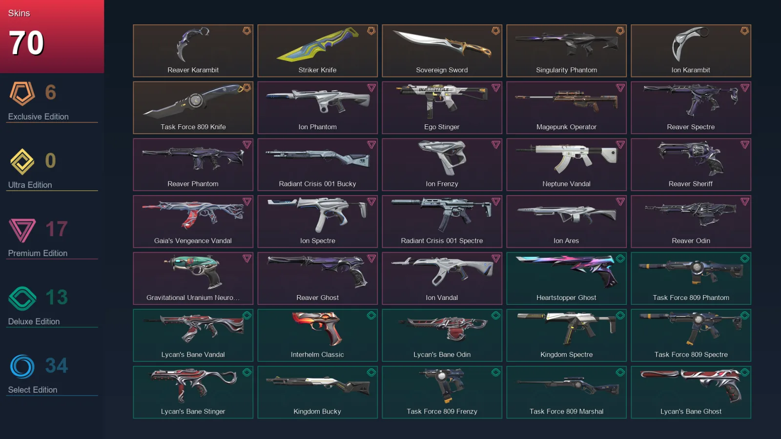 AP | Lv185 | Unranked | 70 Skin | 28 Agent | 109 Buddy
