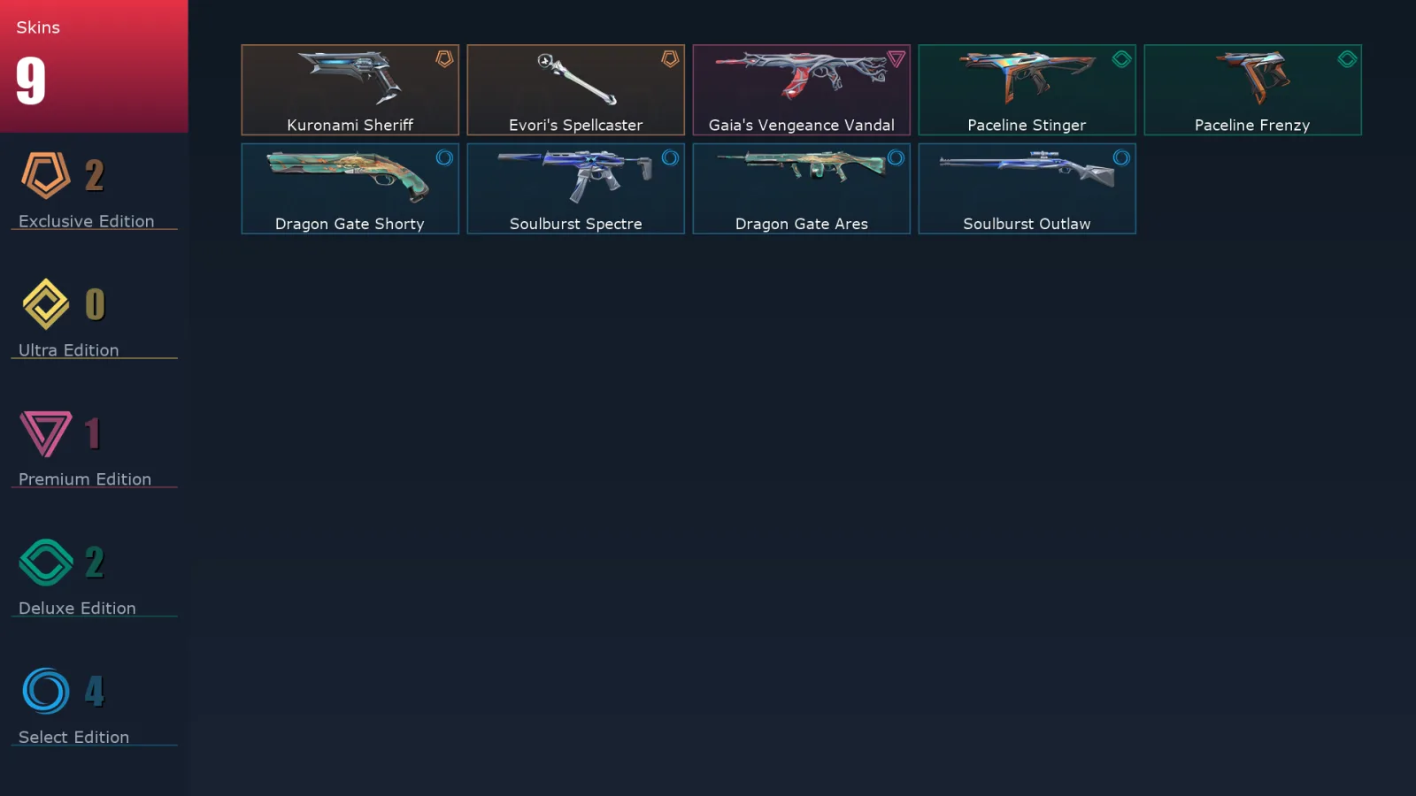 [Valorant] | EU | Level 36 | 9 Agents | 9 Skins
