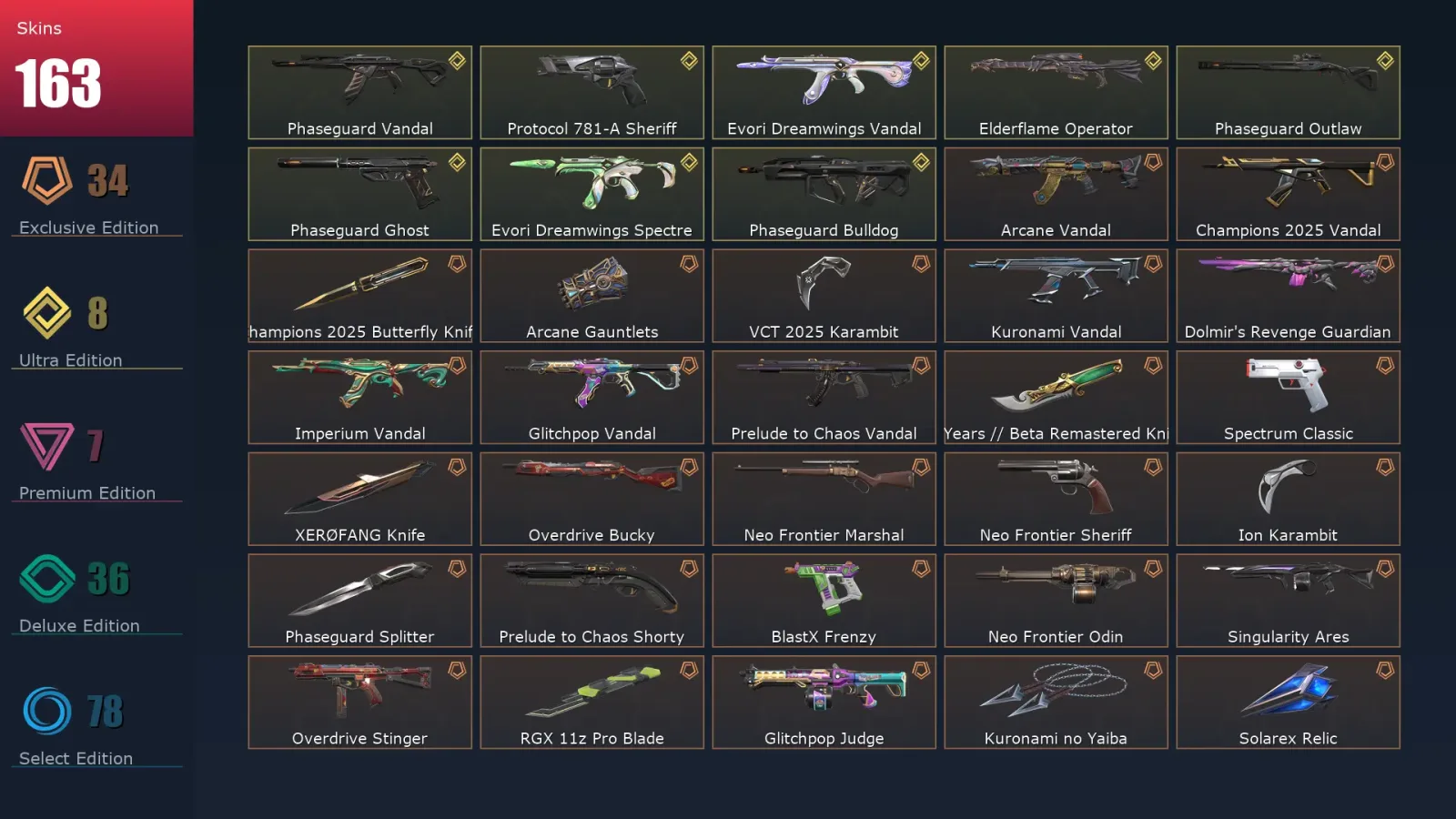[Valorant] | EU | Level 273 | 28 Agents | 163 Skins — Valorant account