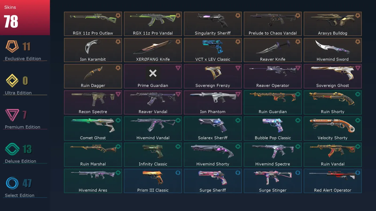 [Valorant] | EU | Level 381 | Diamond 3 | 28 Agents | 78 Skins — Valorant account