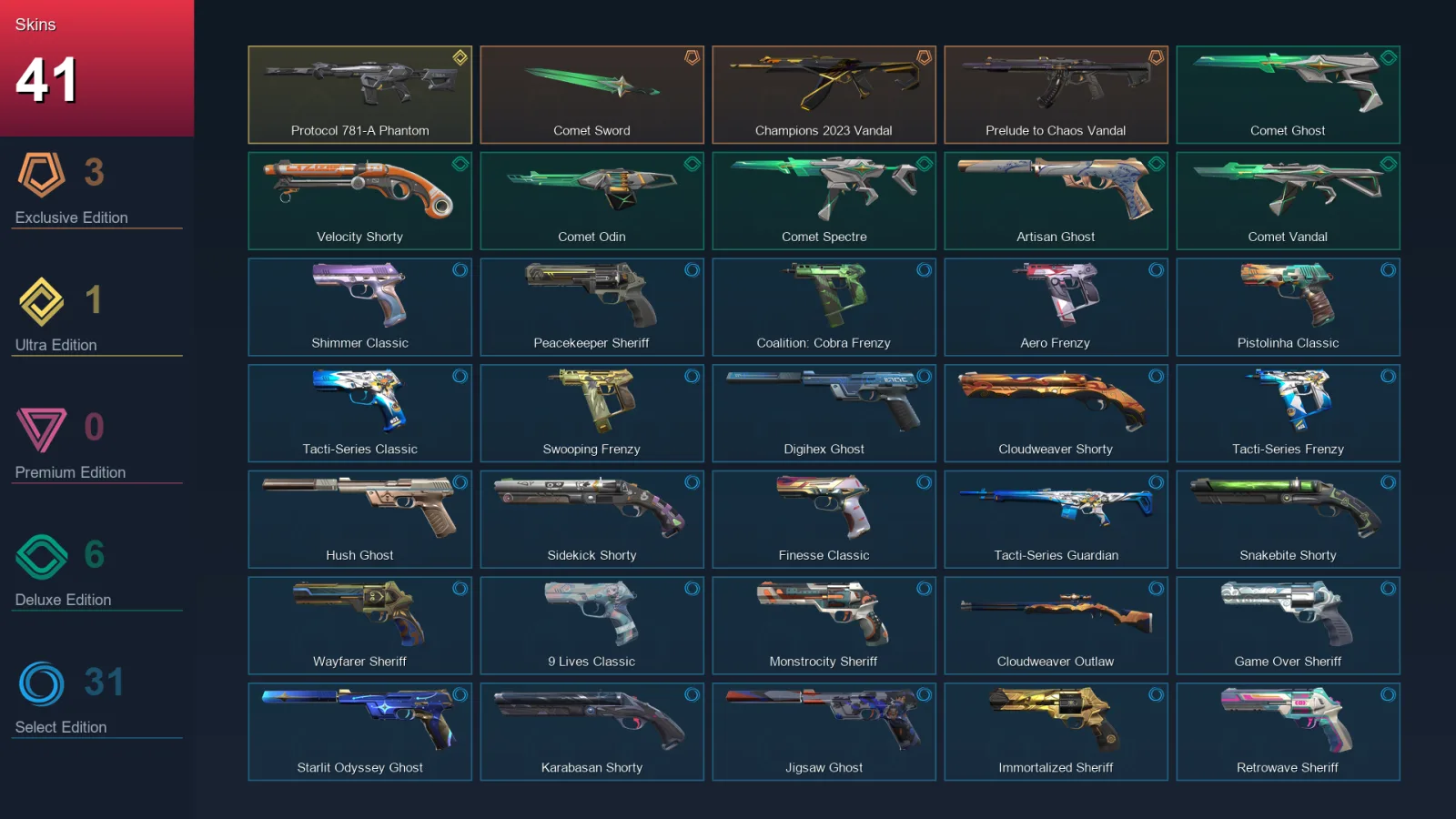 AP | Lv329 | Unranked | 41 Skin | 27 Agent | 106 Buddy