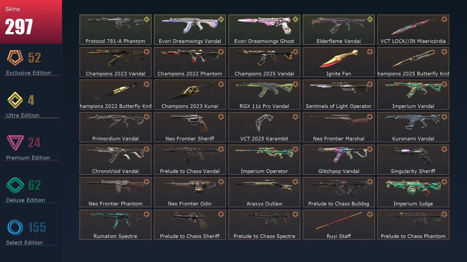 [Valorant] | EU | Level 500 | 29 Agents | 297 Skins — Valorant account