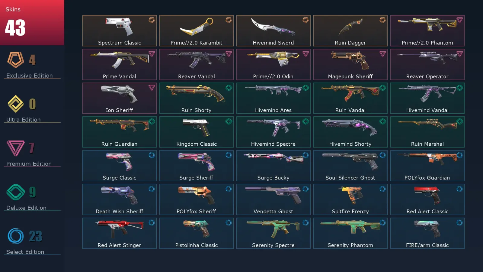 [Valorant] | EU | Level 157 | 28 Agents | 43 Skins — Valorant account