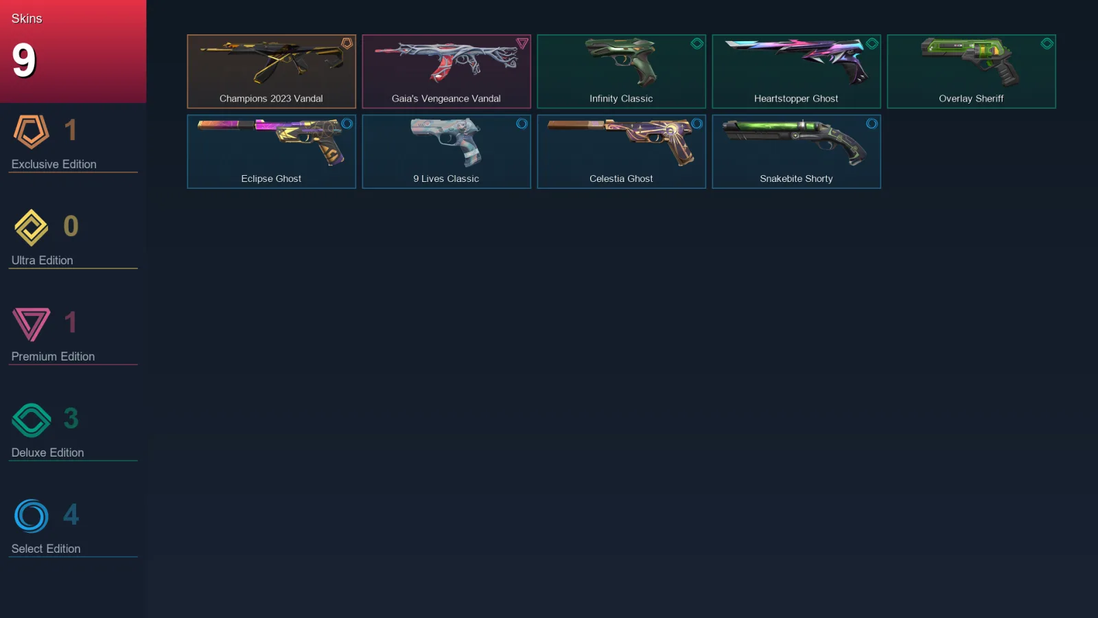AP | Lv176 | Unranked | 9 Skin | 28 Agent | 81 Buddy