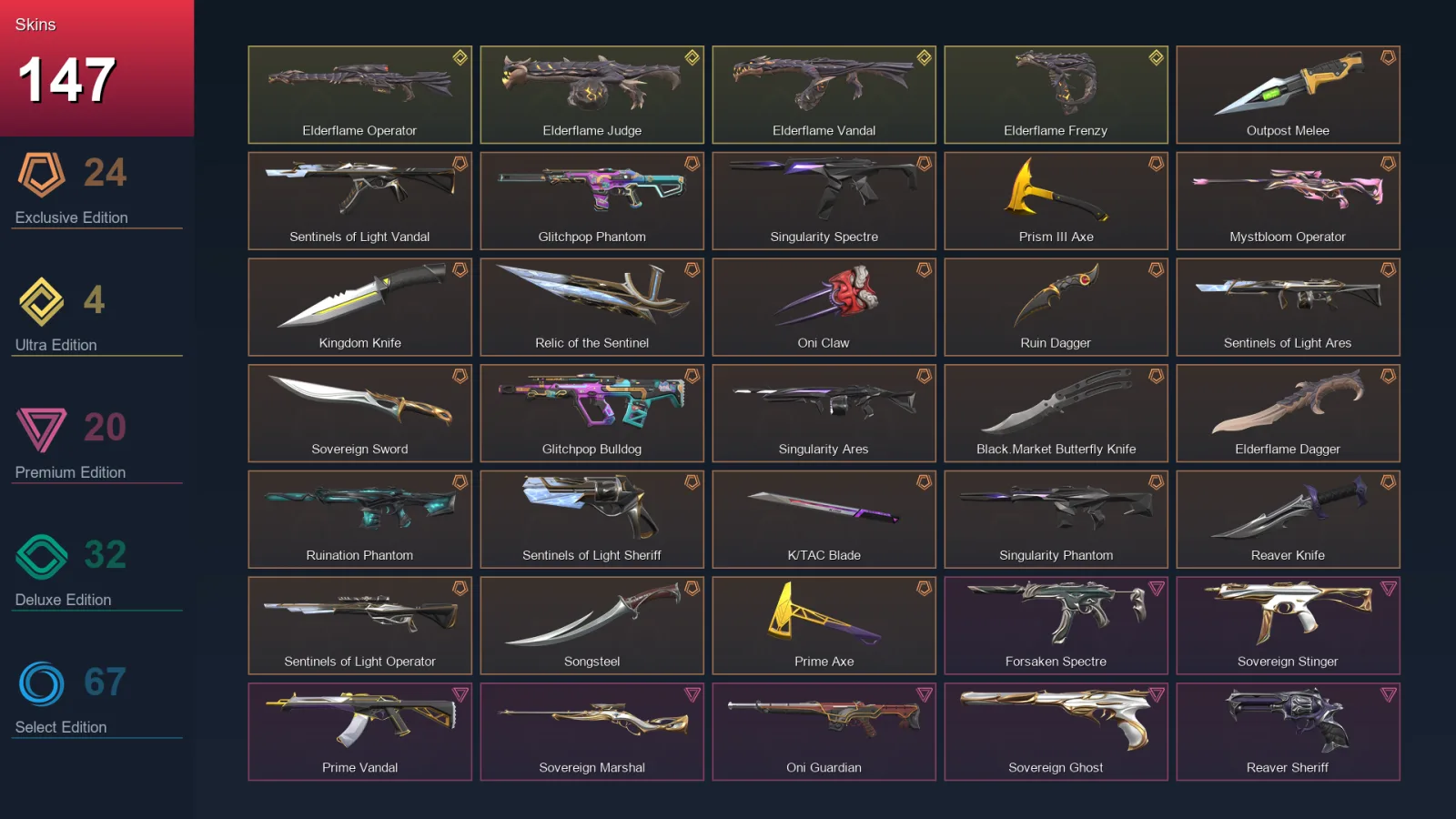 AP | Lv192 | Unranked | 147 Skin | 25 Agent | 138 Buddy