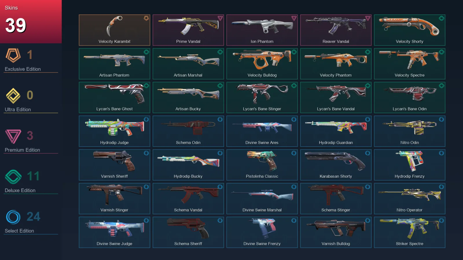 EU | Lv83 | Unranked | 39 Skin | 19 Agent | 47 Buddy — Valorant account