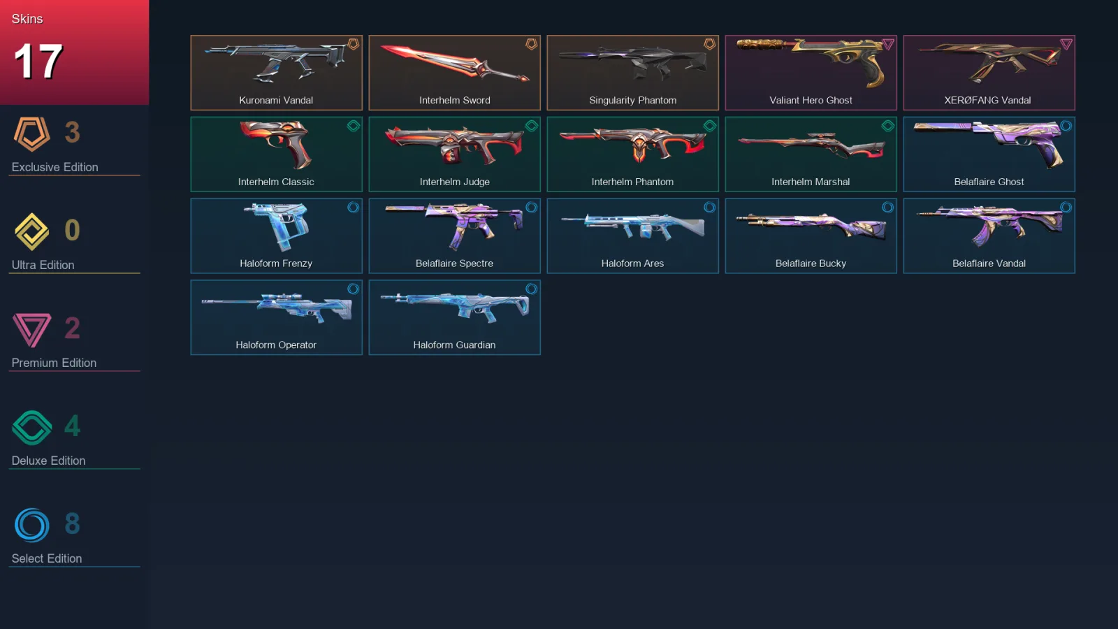 EU | Lv32 | Unranked | 17 Skin | 12 Agent | 16 Buddy
