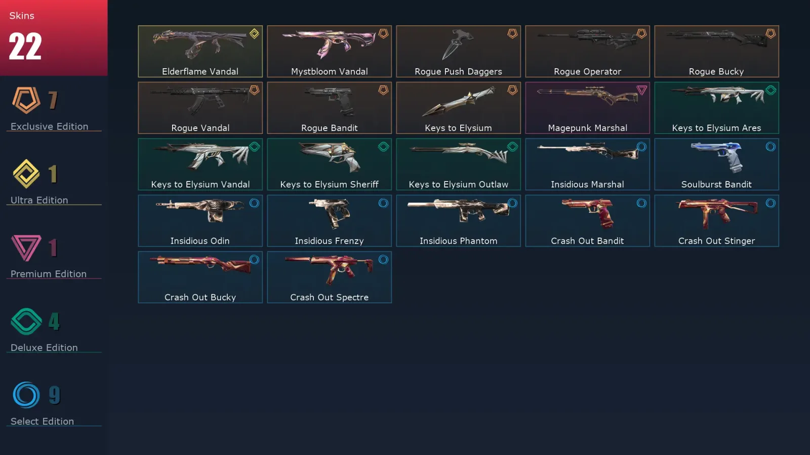 [Valorant] | EU | Level 49 | 16 Agents | 22 Skins — Valorant account
