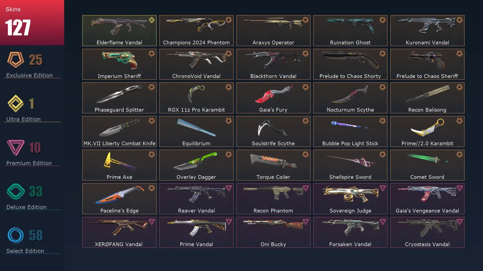 [Valorant] | EU | Level 424 | Silver 2 | 29 Agents | 127 Skins — Valorant account