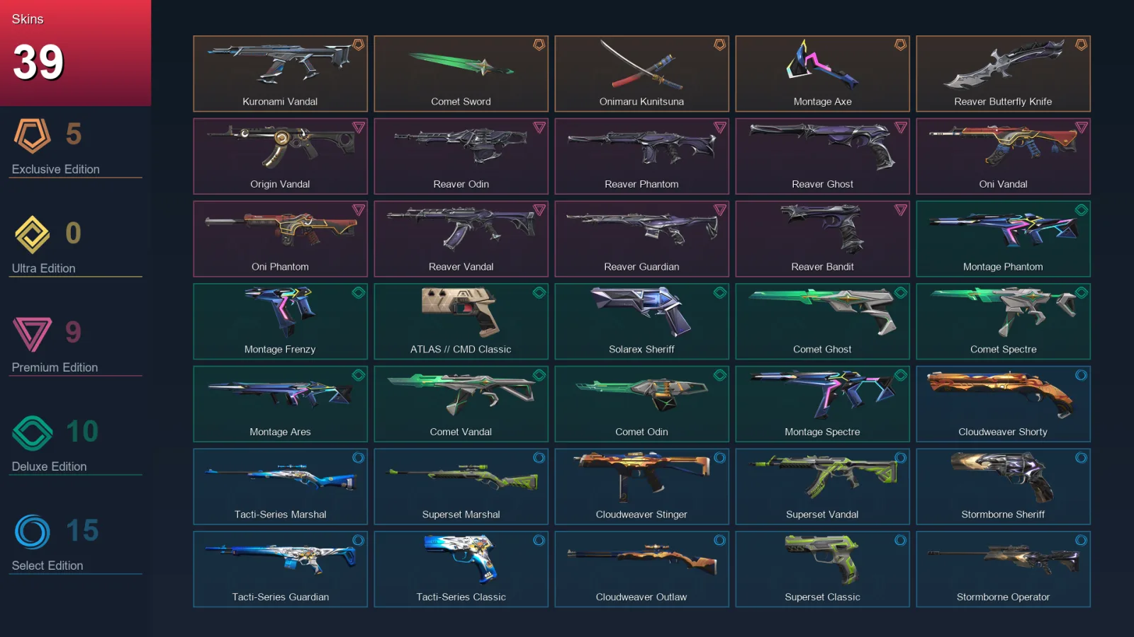 EU | Lv99 | Unranked | 39 Skin | 28 Agent | 53 Buddy
