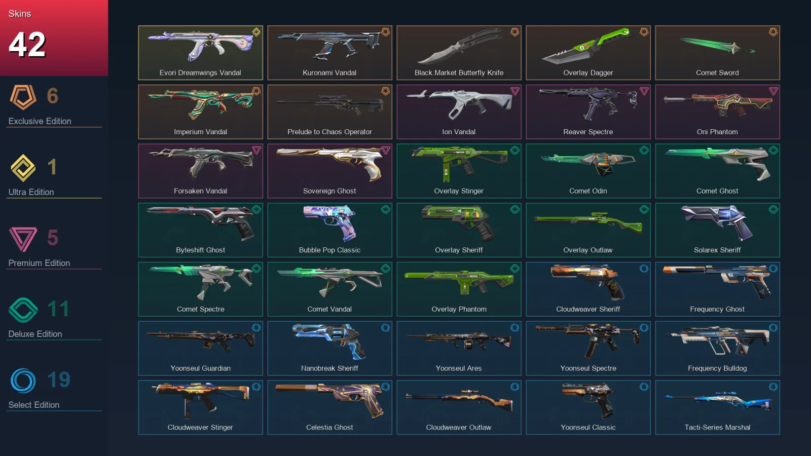 BR | Lv141 | Unranked | 42 Skin | 26 Agent | 64 Buddy