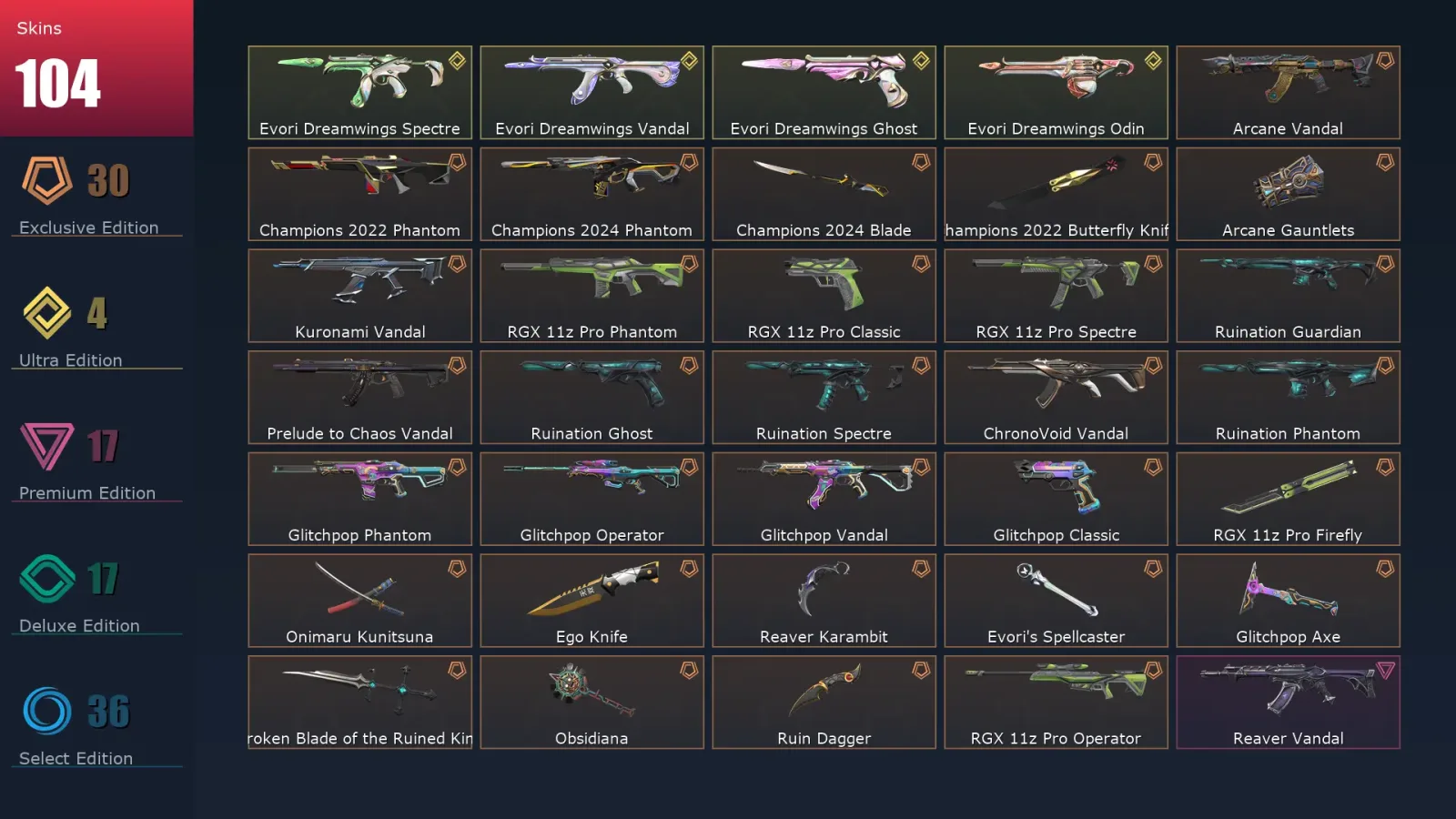 [Valorant] | EU | Level 271 | 28 Agents | 104 Skins — Valorant account