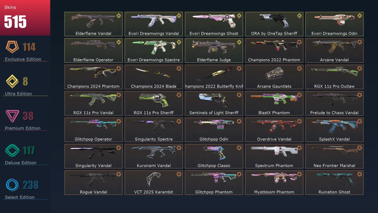 [Valorant] | EU | Level 500 | Ascendant 1 | 29 Agents | 515 Skins — Valorant account