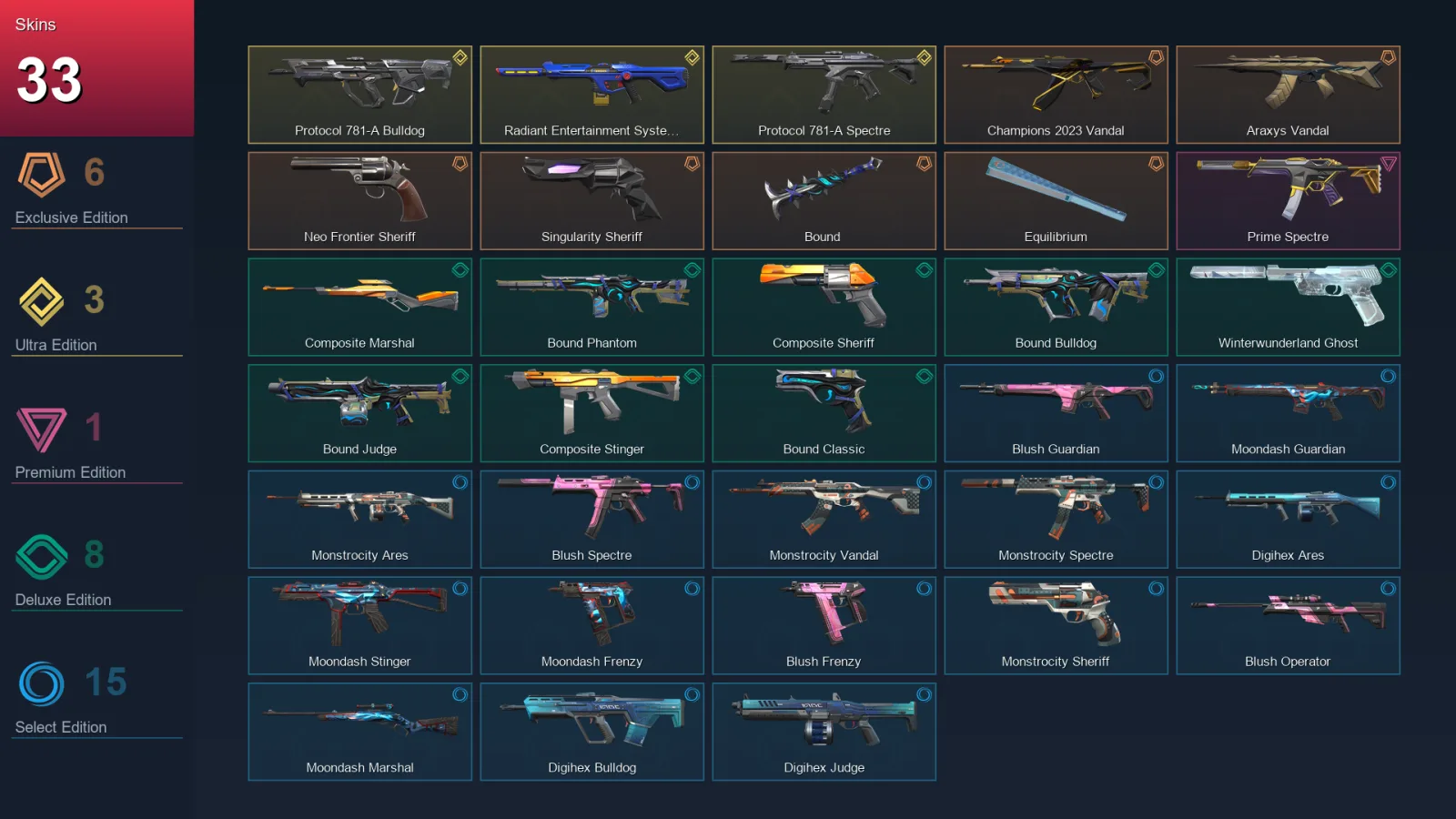 AP | Lv54 | Unranked | 33 Skin | 19 Agent | 25 Buddy — Valorant account