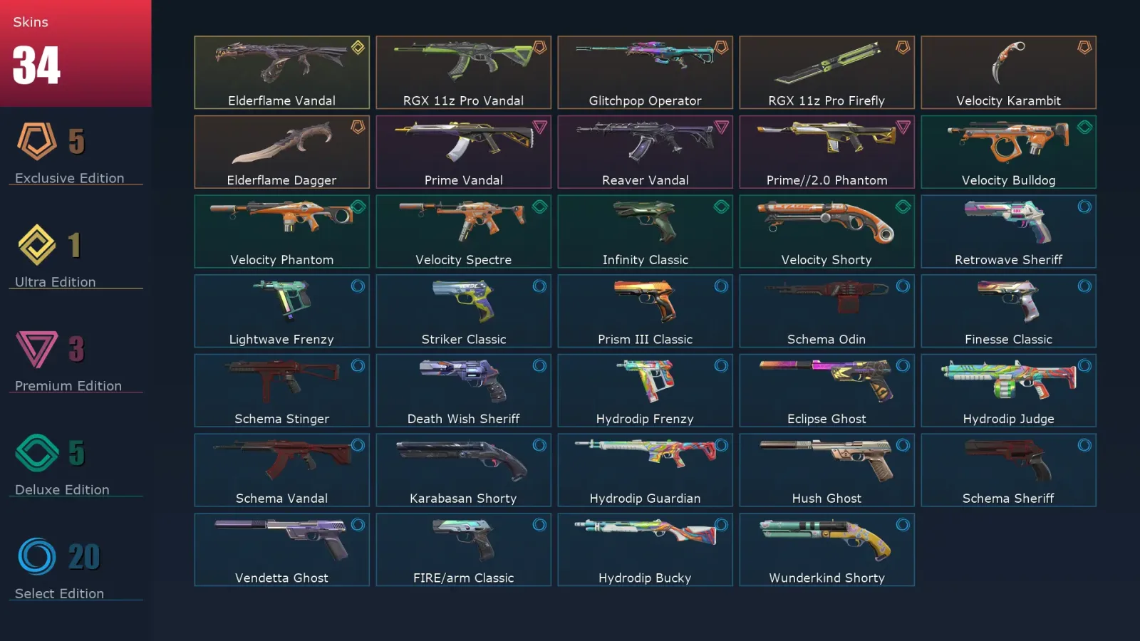 [Valorant] | EU | Level 181 | Platinum 1 | 25 Agents | 34 Skins — Valorant account