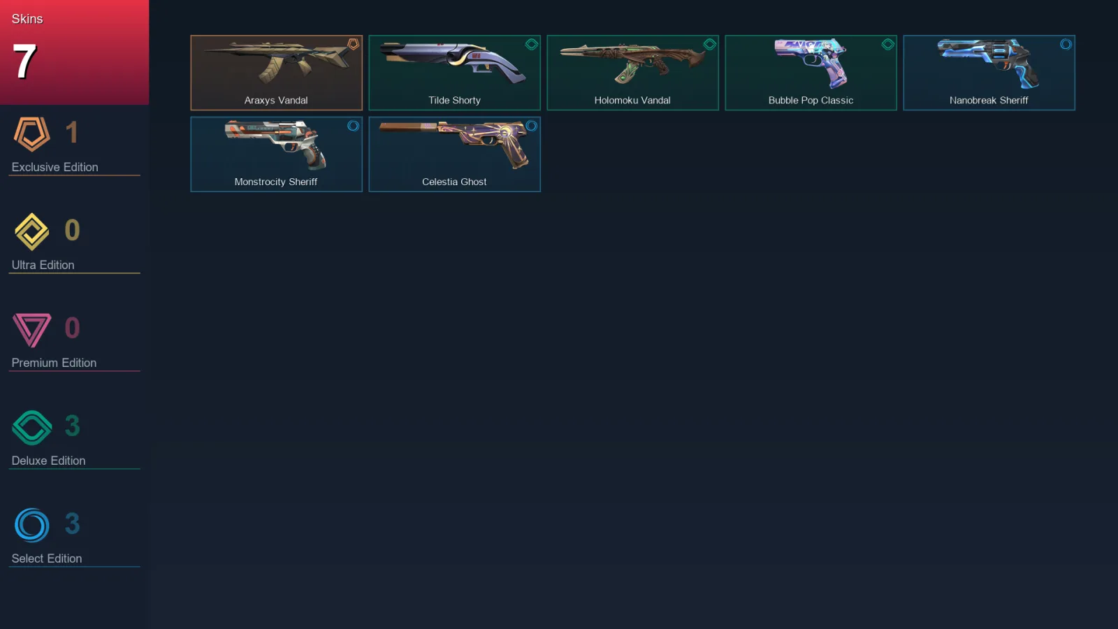 AP | Lv186 | Unranked | 7 Skin | 28 Agent | 68 Buddy