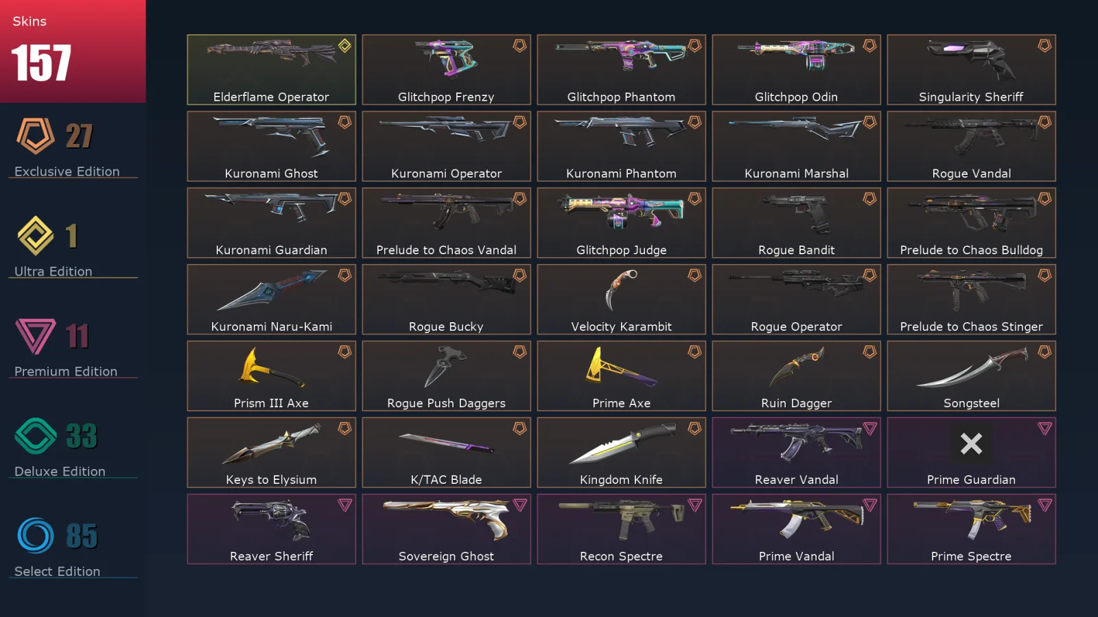 [Valorant] | EU | Level 394 | Ascendant 2 | 29 Agents | 157 Skins