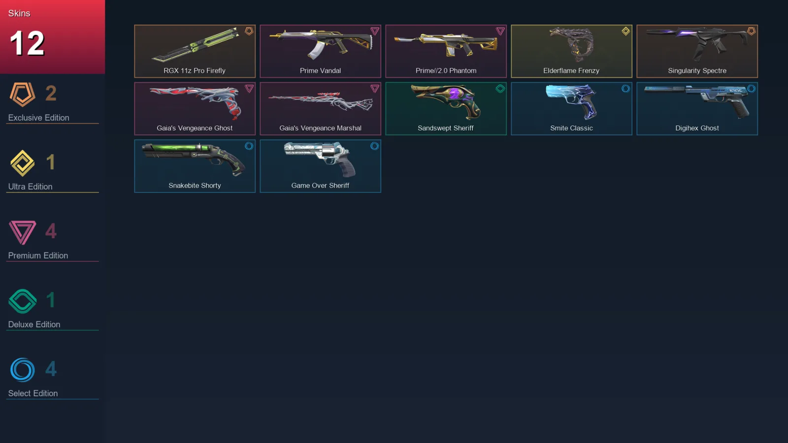 NA | Lv132 | Unranked | 12 Skin | 27 Agent | 68 Buddy