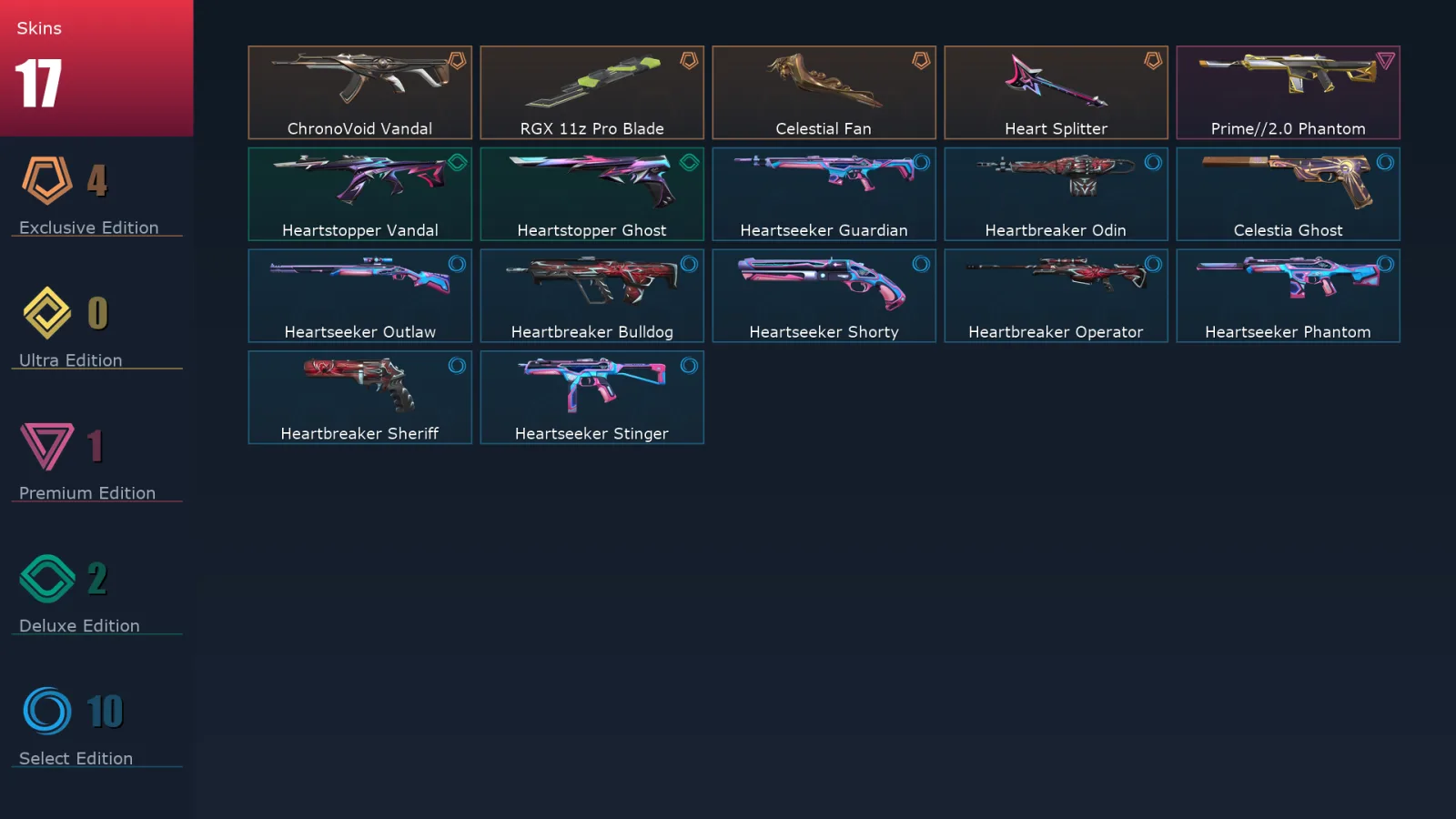 [Valorant] | EU | Level 89 | 29 Agents | 17 Skins