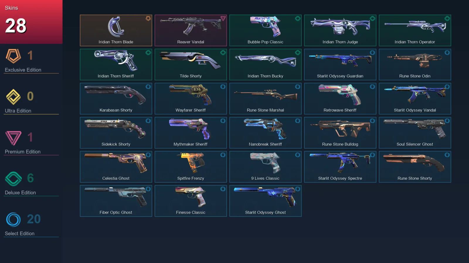 AP | Lv224 | Unranked | 28 Skin | 28 Agent | 99 Buddy — Unranked / Smurf Valorant