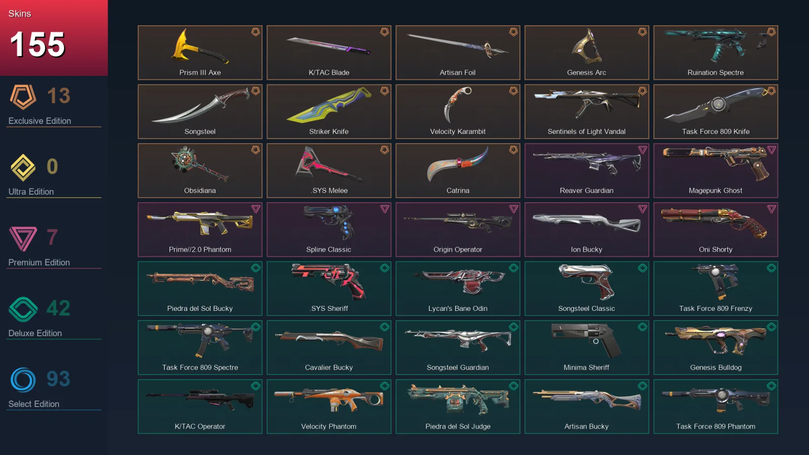 LA | Lv174 | Unranked | 155 Skin | 20 Agent | 134 Buddy