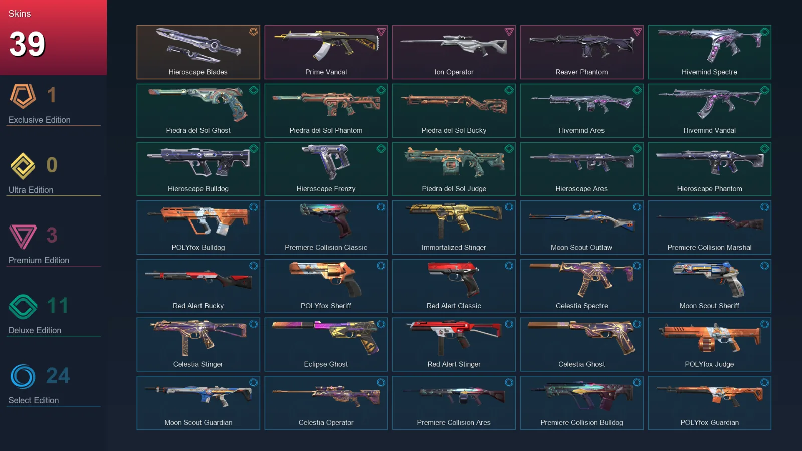 BR | Lv114 | Unranked | 39 Skin | 27 Agent | 66 Buddy