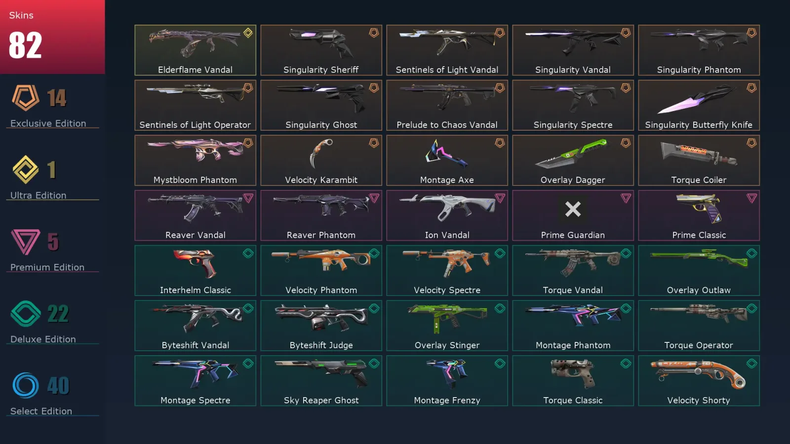 [Valorant] | EU | Level 193 | Ascendant 1 | 29 Agents | 82 Skins