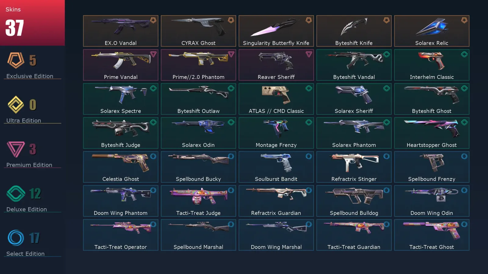 [Valorant] | EU | Level 126 | Gold 3 | 29 Agents | 37 Skins — Valorant account