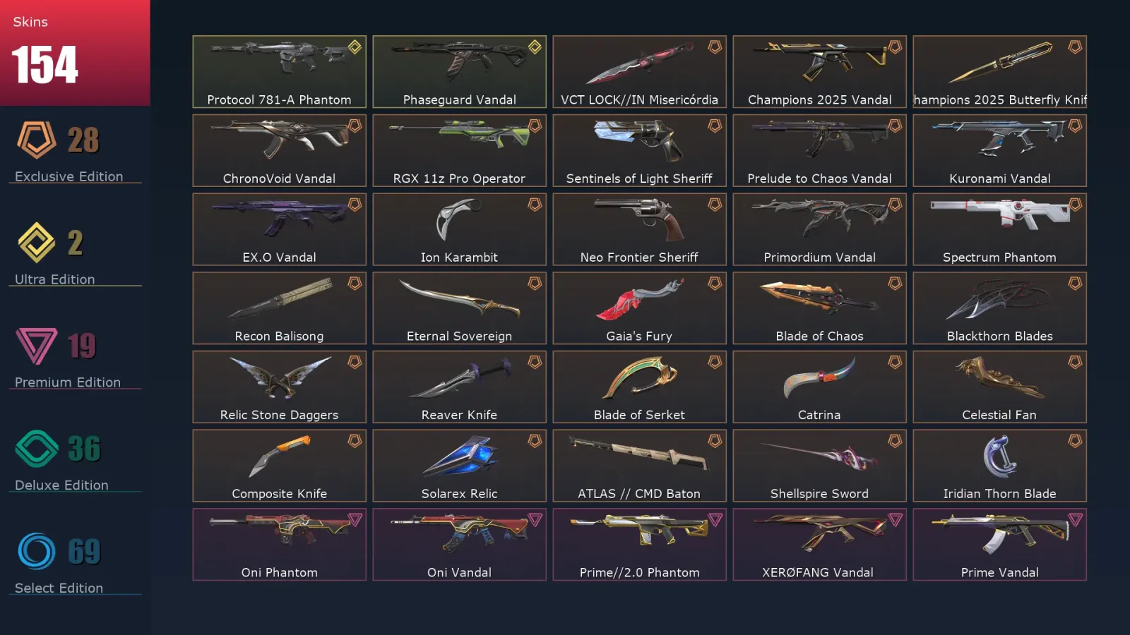 [Valorant] | EU | Level 239 | 29 Agents | 154 Skins — Valorant account
