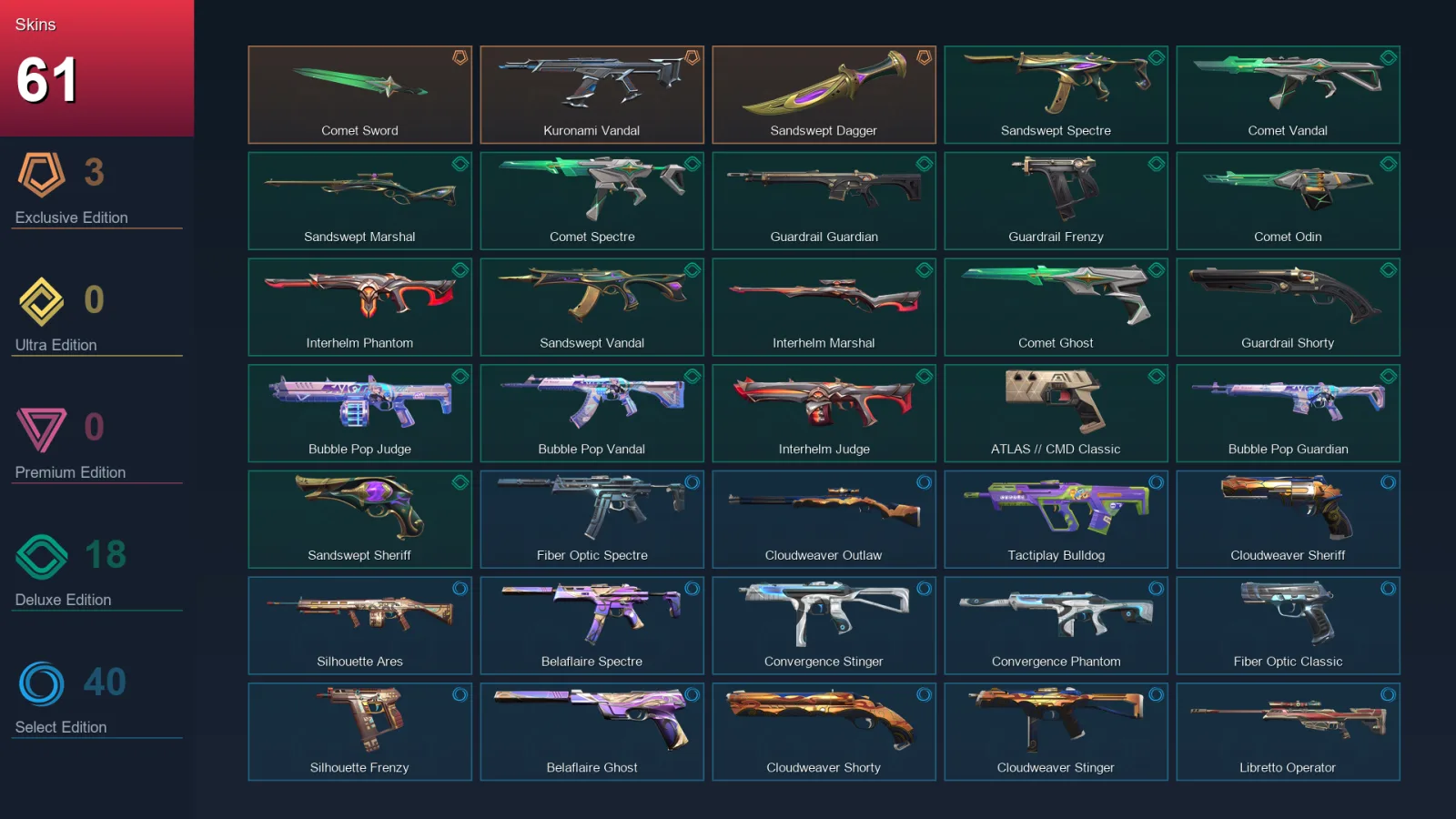 BR | Lv133 | Unranked | 61 Skin | 29 Agent | 82 Buddy