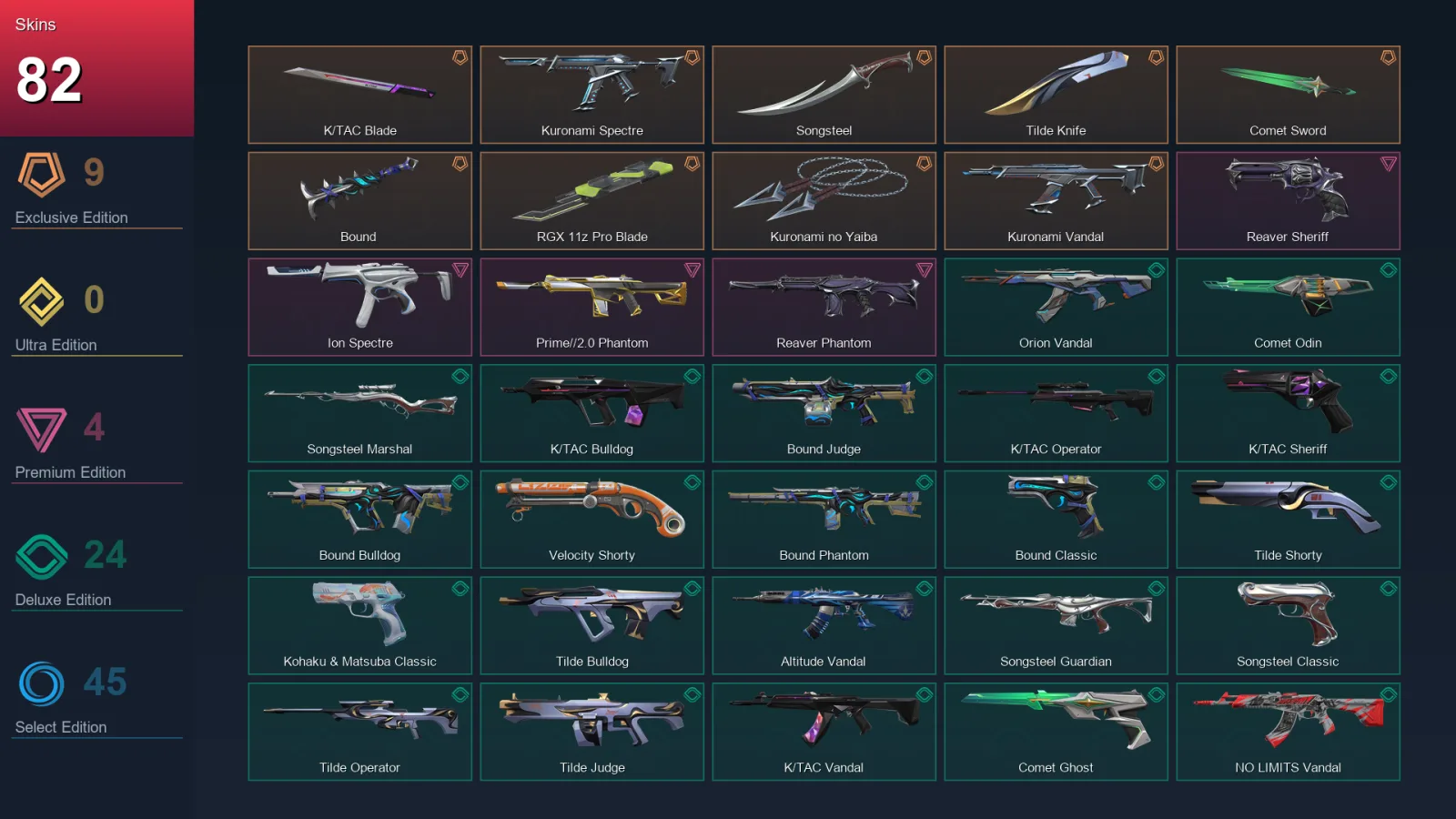 LA | Lv148 | Unranked | 82 Skin | 22 Agent | 95 Buddy