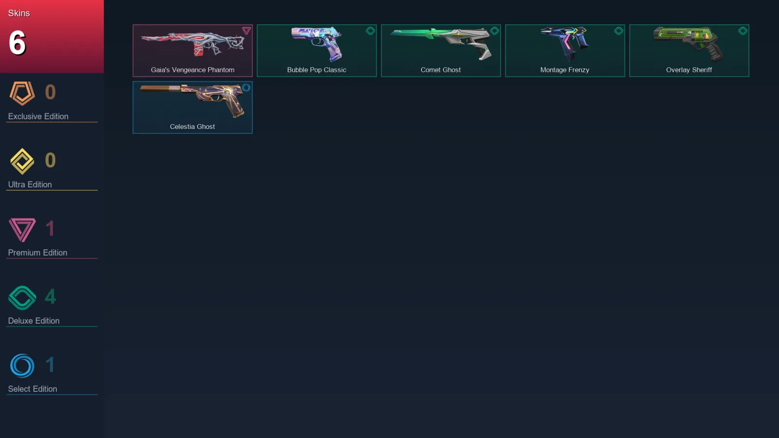 LA | Gaia's Vengeance Phantom | Bubble Pop Classic | Comet Ghost | Montage Frenzy | 6 Skin | 22 Agent | 44 Buddy | Lv118