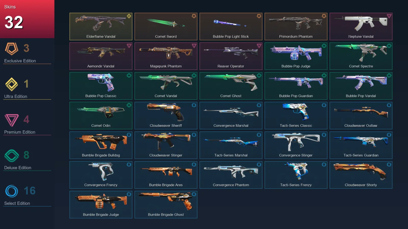 EU | Lv77 | Unranked | 32 Skin | 29 Agent | 30 Buddy — Valorant account