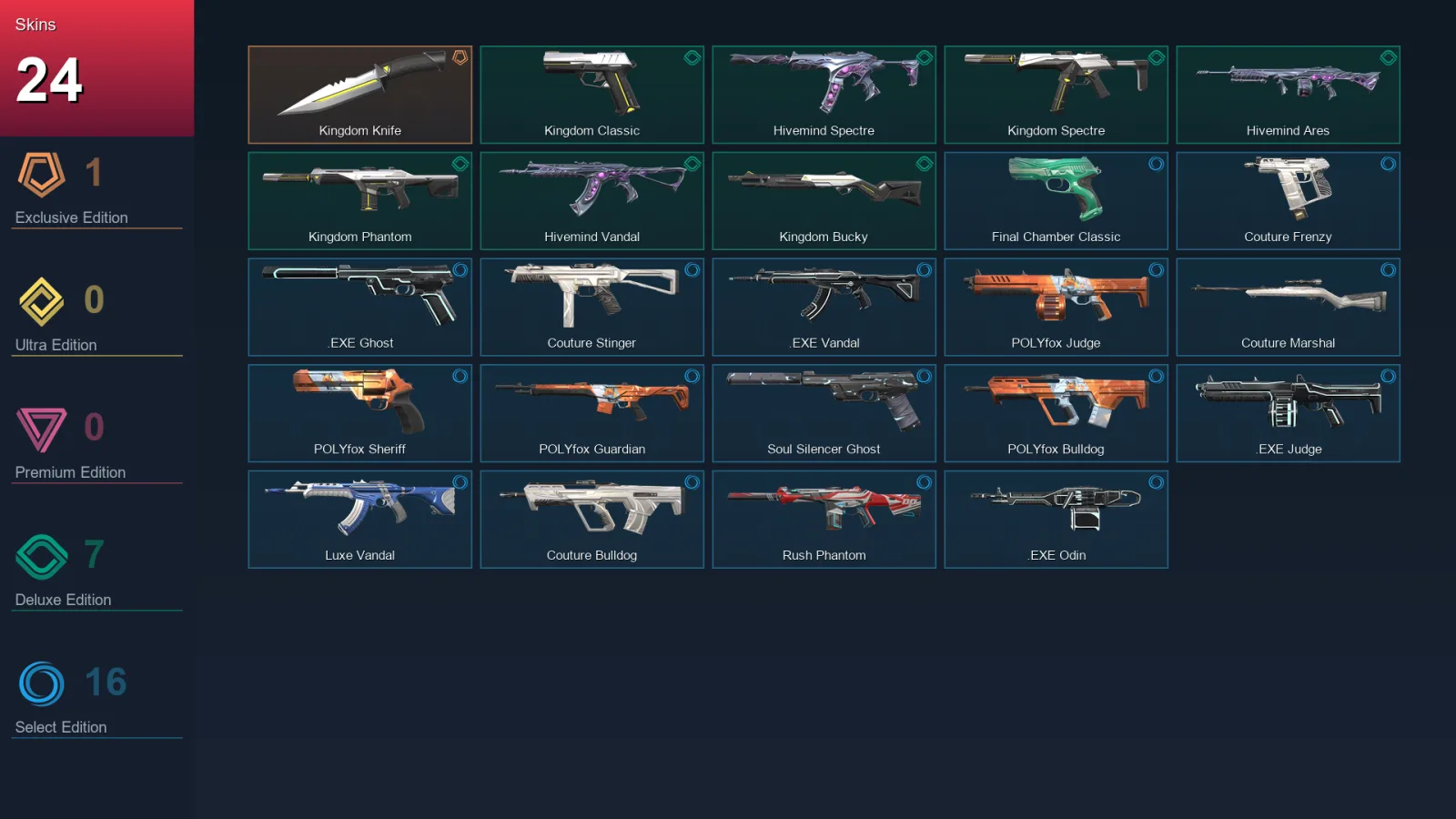NA | Lv40 | Unranked | 24 Skin | 12 Agent | 38 Buddy