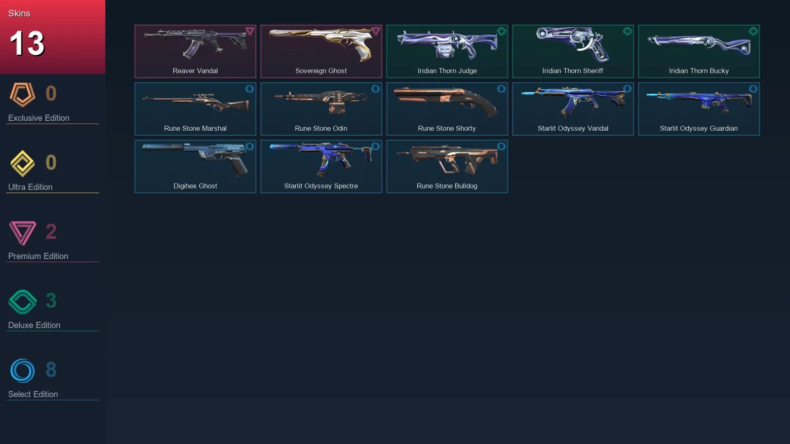 EU | Lv80 | Unranked | 13 Skin | 23 Agent | 48 Buddy