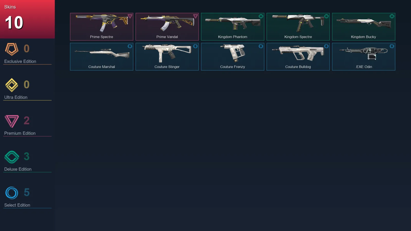 NA | Lv11 | Unranked | 10 Skin | 10 Agent | 10 Buddy