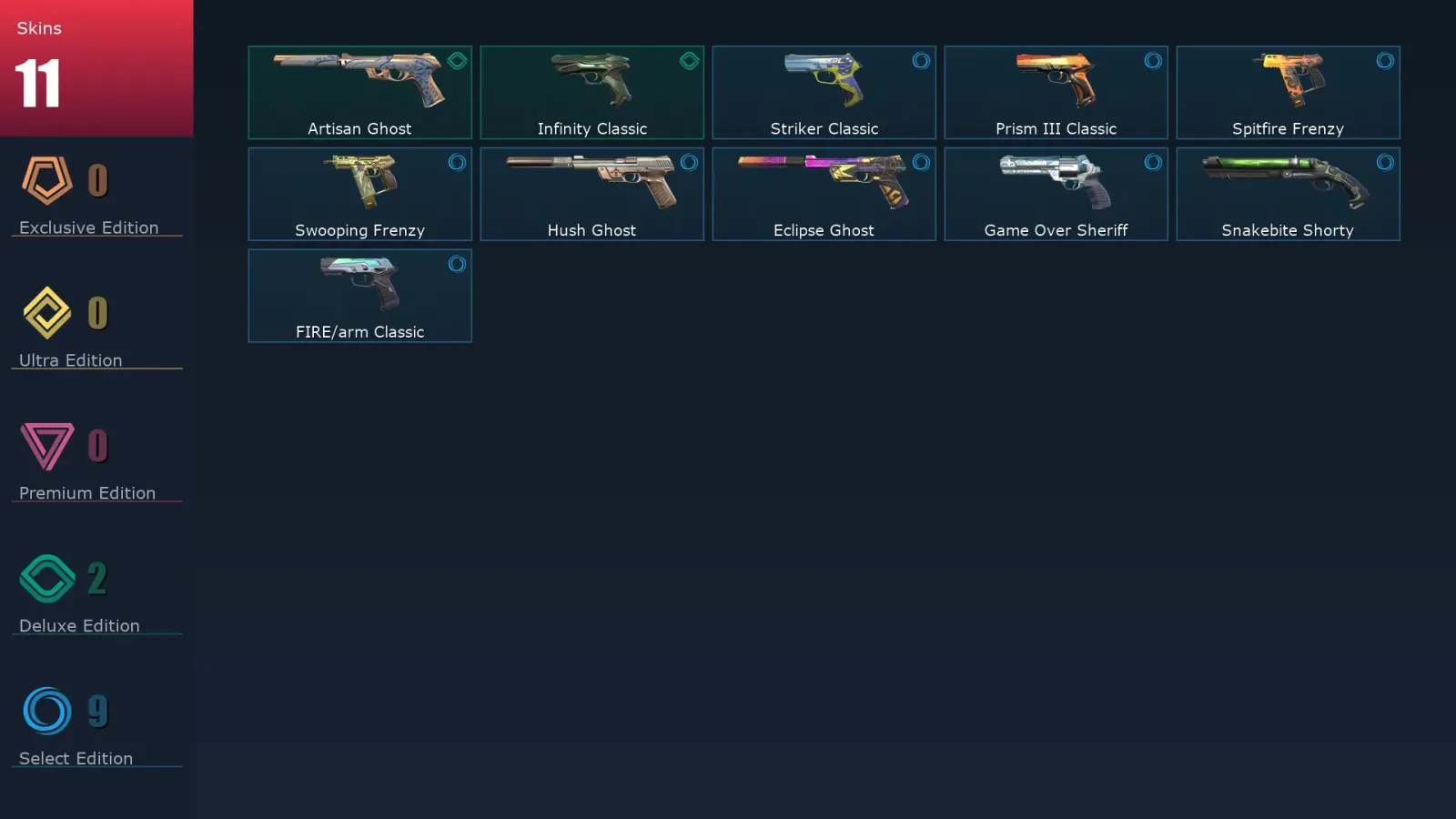 [Valorant] | EU | Level 172 | Silver 2 | 23 Agents | 11 Skins