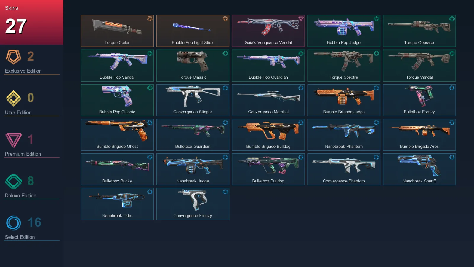 EU | Lv55 | Unranked | 27 Skin | 20 Agent | 45 Buddy