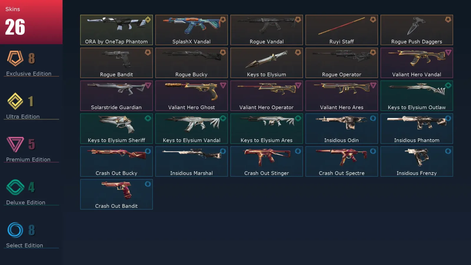 [Valorant] | EU | Level 48 | Diamond 1 | 13 Agents | 26 Skins — Valorant account