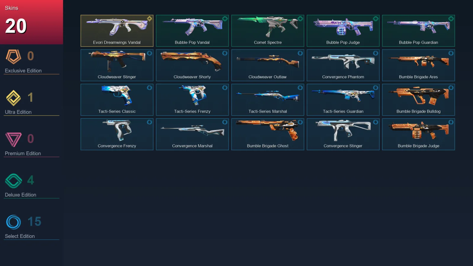 EU | Lv32 | Unranked | 20 Skin | 7 Agent | 17 Buddy