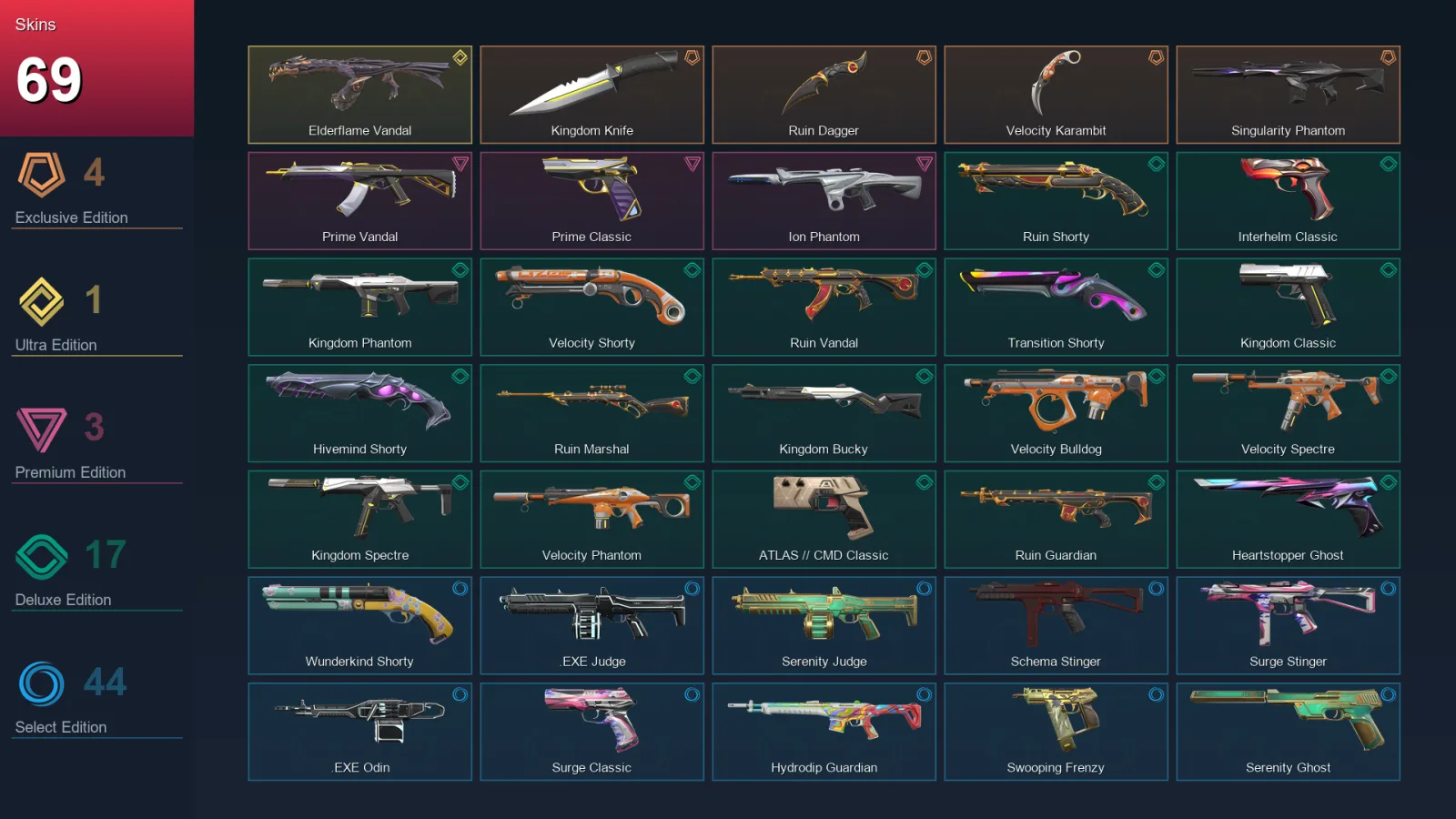 AP | Lv425 | Unranked | 69 Skin | 28 Agent | 139 Buddy — Valorant account