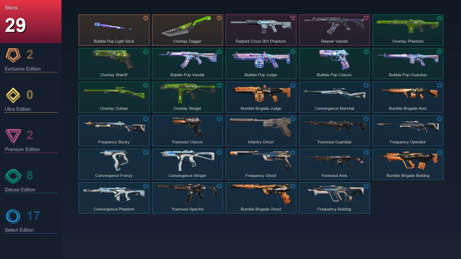 LA | Lv48 | Unranked | 29 Skin | 15 Agent | 25 Buddy